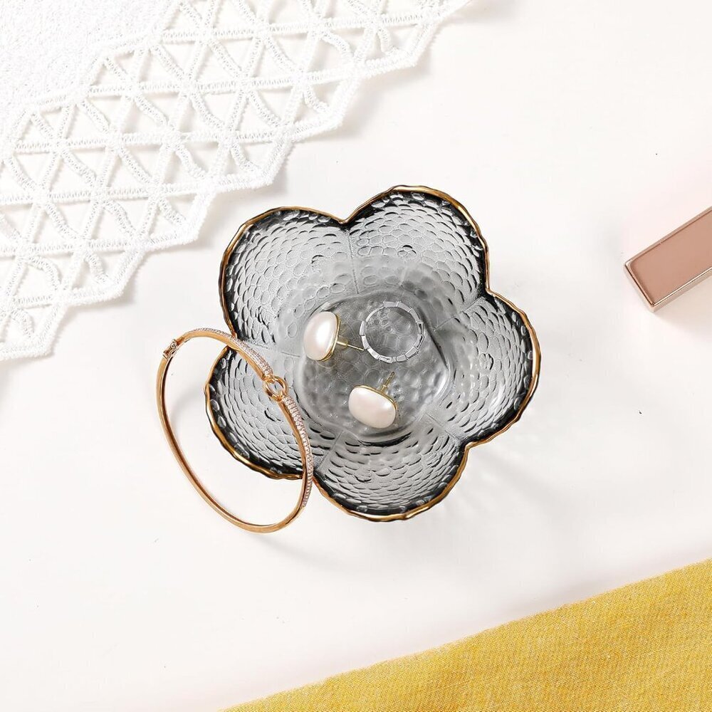 Women's Grey Trinket Dish Unique Birthday New Home Gifts Jewellery Tray - Picture 5 of 6